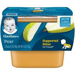 Gerber 1st Foods, Pear Pureed Baby Food, 2 Ounce Tubs, 2 Count (Pack of 8)