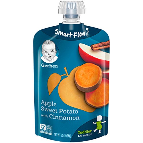 Gerber Purees, Apple & Sweet Potato Toddler Food, 3.5 Ounce Pouch (Pack of 12)