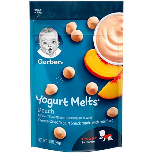 Gerber Yogurt Melts Freeze-Dried Yogurt Snack, Peach, 1 Ounce (Pack of 7)