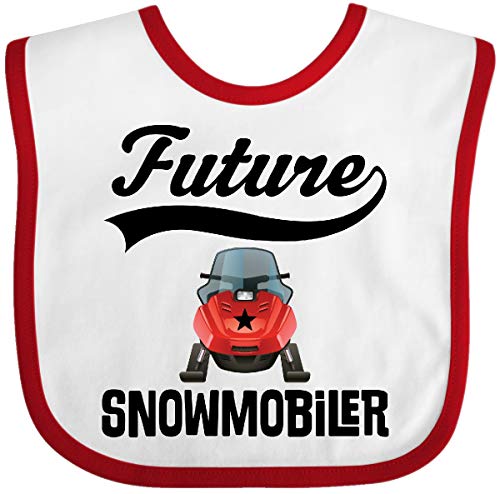 Inktastic Snowmobiling Future Snowmobiler Baby Bib White/Red 3a416