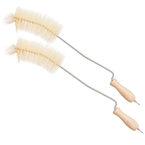 Redecker Baby Bottle Brush with Pig Bristles and Steel Wire and Beechwood Handle, 12-1/2-Inches, Set of 2