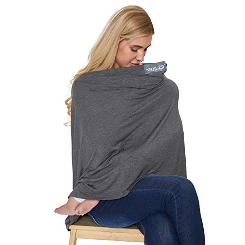 Neotech Care Baby Nursing Cover Breastfeeding Scarf - Soft Fabric - Gray