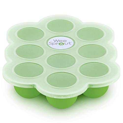 WEESPROUT Silicone Baby Food Freezer Tray with Clip-on Lid by WeeSprout -  Perfect Storage Container for Homemade Baby Food