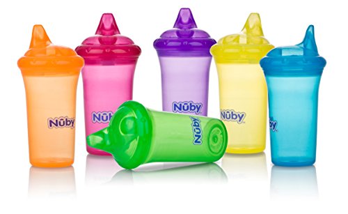 Nuby No-Spill Cup with Dual-Flo Valve, Sippy Cup for Baby and Toddler, 9  Ounce, Colors May Vary