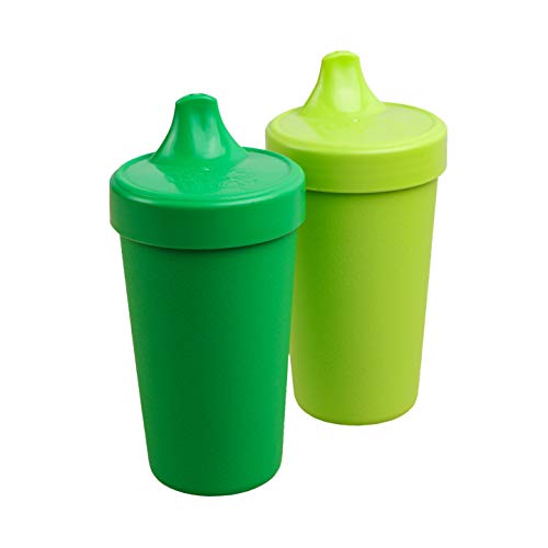 Re Play Re-Play MADE IN USA 2pk Toddler Feeding No Spill Sippy Cups | 1 Piece Silicone Easy Clean Valve | Eco Friendly Heavyweight