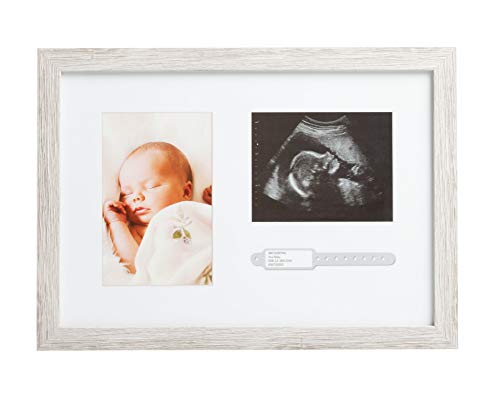 Kate & Milo Rustic Bracelet & Sonogram Frame, Ultrasound Rustic Picture Frame, New Parent Gift, Baby Shower Gift