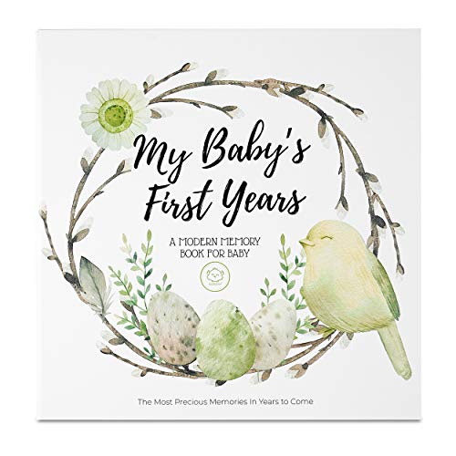 KeaBabies Baby First 5 Years Memory Book Journal - 90 Pages Hardcover First Year Keepsake Milestone Newborn Journal for Boys, Girls -
