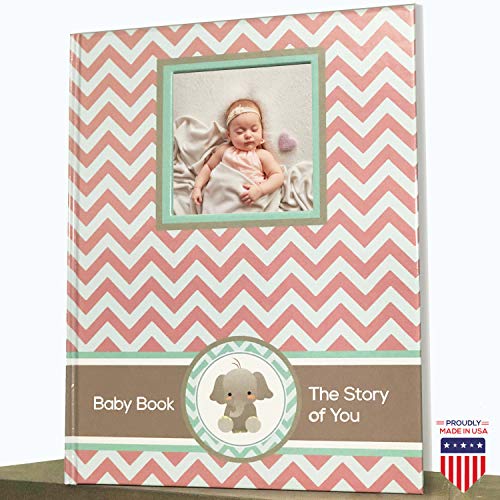 ADESIGNSTORE Baby Memory Book - Newborn Journal - Baby First Year Book Album - Baby Shower Book Gift - Baby Keepsake Milestone Memory