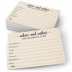 321Done Advice and Wishes for the Parents-to-Be Cards, Tan 4x6 - Made in USA, Fun Baby Shower Game Ideas for Mom, Dad to Be, Gen