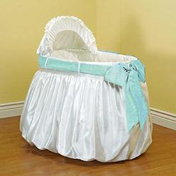 BabyDoll Bedding Baby Doll Bedding Shantung Bubble and Crushed Belt Bassinet Bedding, Blue