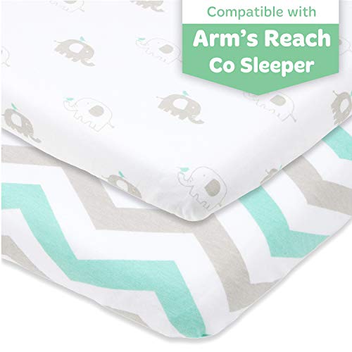Cuddly Cubs Cradle Sheets Fitted 18 x 36 â€“ Compatible with Arms Reach Co Sleeper Clear Vue, Cambria, Mini Ezee Bassinets â€“ Fits