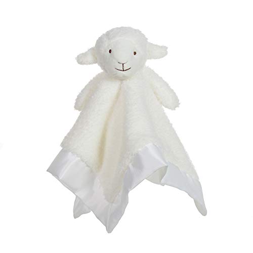 Apricot Lamb Stuffed Animals Soft Security Blanket White Lamb Infant Nursery Character Blanket Luxury Snuggler Plush(White