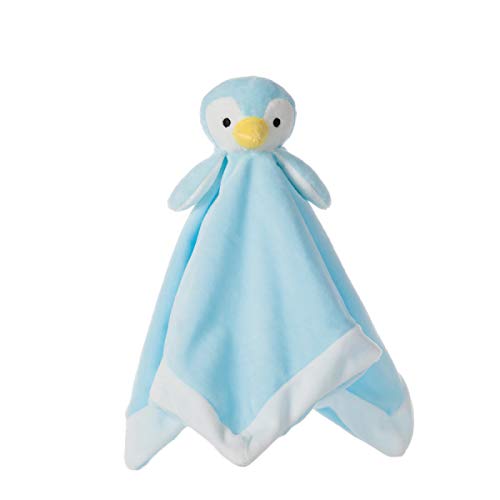 Apricot Lamb Stuffed Animals Security Blanket Blue Penguin Infant Nursery Character Blanket Luxury Snuggler Plush (Blue