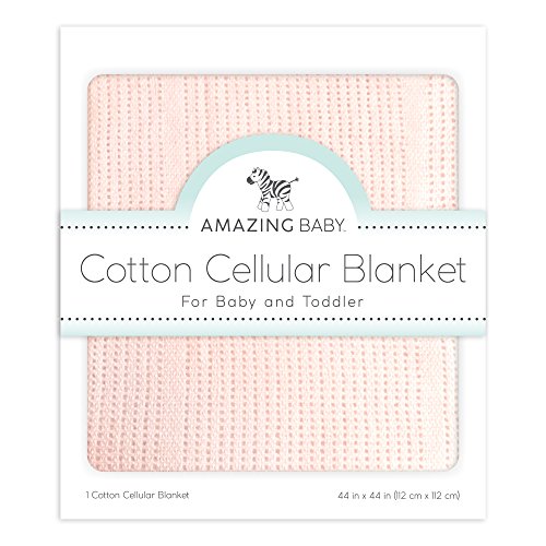 Amazing Baby Cellular Blanket, Premium Cotton, Soft Pink
