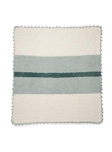 Barefoot Dreams CozyChic Striped Receiving Blanket, Comfy Baby Blanket, Mint, 30 Inches x 32 Inches