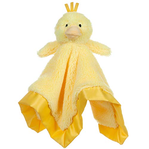 Apricot Lamb Stuffed Animals Duck Security Blanket Infant Nursery Character Blanket Luxury Snuggler Plush Baby Lovey(Duck, 13