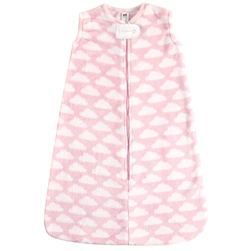 Hudson Baby Unisex Baby Long-Sleeve Plush Sleeping Bag, Sack, Blanket, Pink Clouds, 18-24 Months