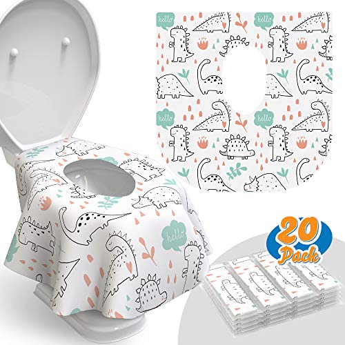 Relyo Toilet Seat Covers Disposable - 20 Pack - Waterproof, Ideal for Kids and Adults â€“ Extra Large, Individually Wrapped for