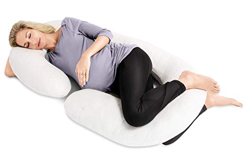 Restorology Full Body Maternity Pregnancy Pillow - 60-inch C-Shaped Pillows and Nursing Support Cushion with Washable Cover