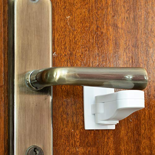Inaya Child Proof Door Lever Lock (2-Pack) - Door Handle Lock - 3M Adhesive - Minimalist Design - No Drilling Child Safety Door