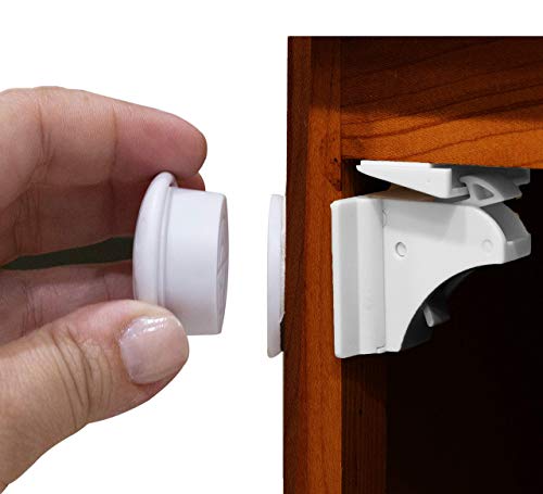 Child Safety Magnetic Cabinet Locks - Eco-Baby 16 Pack Children Proof  Cabinet & Drawers Latches - Adhesive Cupboard Magnet