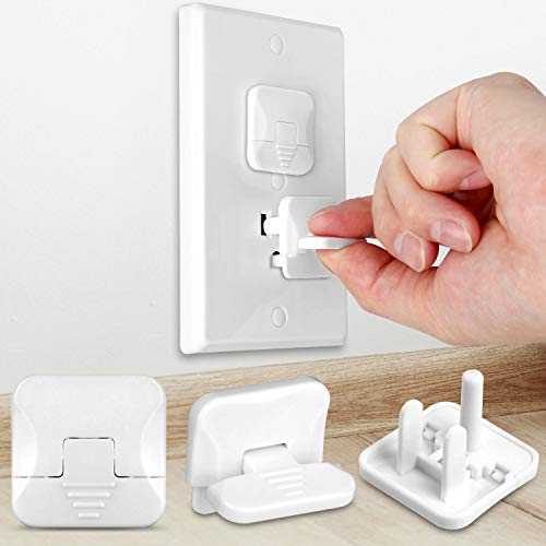 HEELALBABY Outlet Covers with Hidden Pull Handle Baby Proofing Plug Covers (45 Pack) 3-Prong Child Safety Socket Covers Electrical