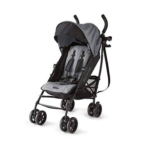 Summer Infant Summer 3Dlite+ Convenience Stroller, Matte Gray Â â€“ Lightweight Umbrella Stroller with Oversized Canopy, Extra-Large