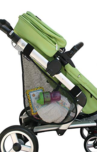 J.L. Childress Side Sling, Universal Fit Stroller Mesh Cargo Net and Organizer, Extra Stroller Storage Space, Non-Slip and