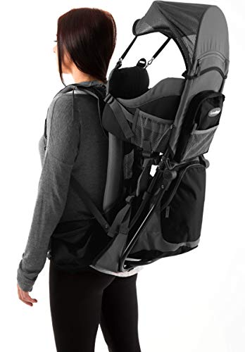 Luvdbaby Premium Baby Backpack Carrier for Hiking with Kids â€“ Carry your Child Ergonomically (Black/Grey)â€¦