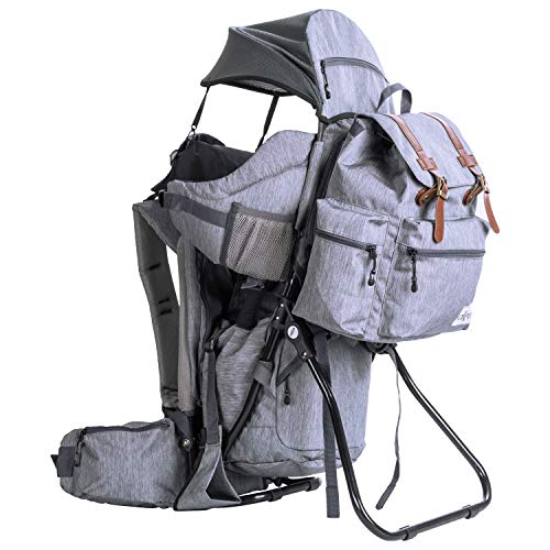 ClevrPlus Urban Explorer Child Carrier Hiking Baby Backpack, Heather Gray