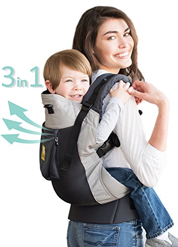lillebaby LÃLLÃ‰baby CarryOn Airflow 3-in-1 Ergonomic Toddler and Child Carrier, Charcoal/Silver - 20 to 60 lbs