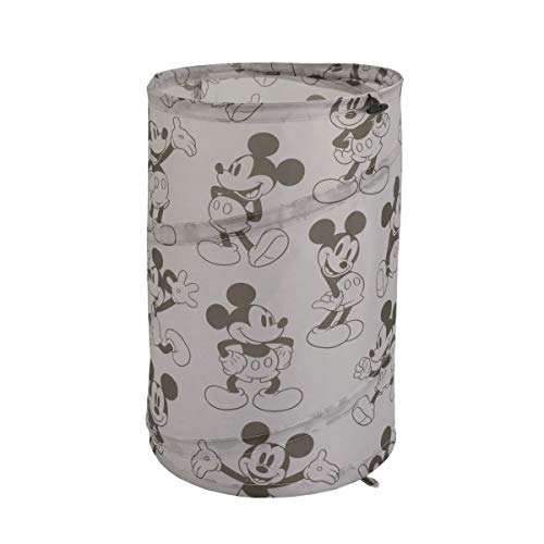 Disney Mickey Mouse Round Pop-Up Hamper, Grey/Black