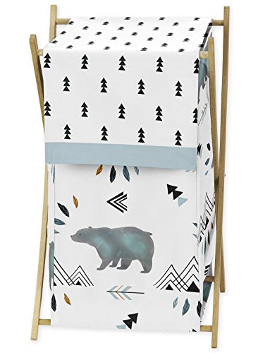 Sweet Jojo Designs Baby Kid Clothes Laundry Hamper for Bear Mountain Watercolor Collection by Sweet Jojo Designs