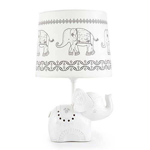 Levtex Home Baby Ely Elephant Lamp Base and Shade, Grey