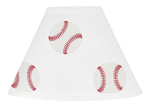Sweet Jojo Designs Red and White Lamp Shade for Baseball Patch Sports Collection