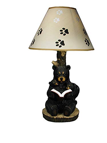DWK "Bedtime Stories" Bear Lamp for Kids Room | Bear Reading a Book Table Lamp