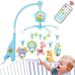 Caterbee Baby Mobile for Crib, Crib Toys with Music and Lights,Remote, lamp, Projector for Pack and Play. Crib Mobile for boy.