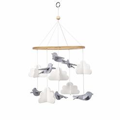 Sorrel + Fern Baby Crib Mobile (Birds in The Clouds, Short Version) - Baby Shower Gift Nursery Decoration for Boys & Girls