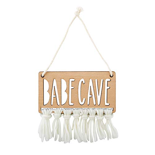 Stephan Baby Hanging Beechwood Nursery Sign Available in 4 Designs, Babe CAVE