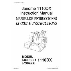 Janome Spare Parts Janome Spare Part 1110DX Sewing Machine Instruction Manual Reprint