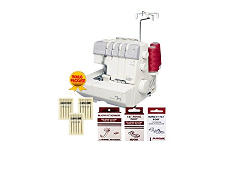 Janome MyLock 634D Overlock Serger, with Self Threading Lower Looper, Differential Feed, 2 needle, 2/3/4 Thread Overlock