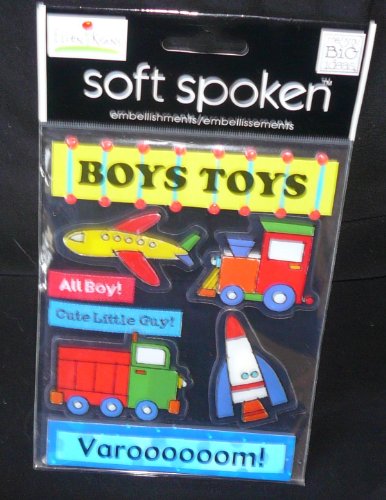 Me & My Big Ideas Soft Spoken Themed Embellishments, Ellen Krans Boys Toys