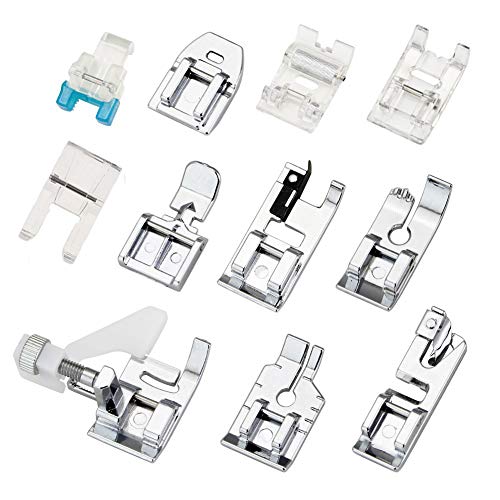 SZBZ 11Pcs Presser Feet, Sewing Machine Kit Household DIY Spare Parts Accessories for Sewing Machine Brother Singer Janome Toyota