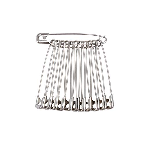 Yiwerder YiwerDer 60PCS Large Safety Pins, Durable, Rust-Resistant Nickel  Plated Steel Pins Size 4, 2.2inch /55mm