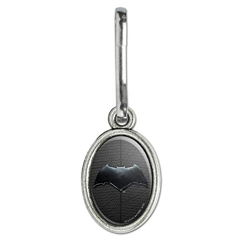 GRAPHICS & MORE Justice League Movie Batman Logo Antiqued Oval Charm Clothes Purse Suitcase Backpack Zipper Pull Aid