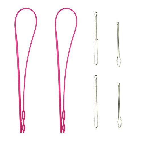 Flexible Easy Threader Needle Drawstring Replacement Tools Rose Red (6pcs  Set)