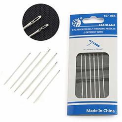 PZRT 6pcs Self-Threading Needles Lengthen Bold Household Sewing Accessories Easy to Go Through from Side Needle DIY