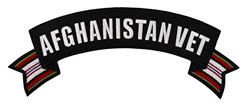 Patchtown Afghanistan Veteran Rocker Large Embroidered Jacket Patch 11" x 4 1/2" Embroidered Patch