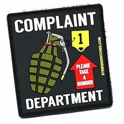 Stinking Patch Co. Pull Pin for Service | Complaint Department | PVC Tactical Patch | Funny Morale Patch