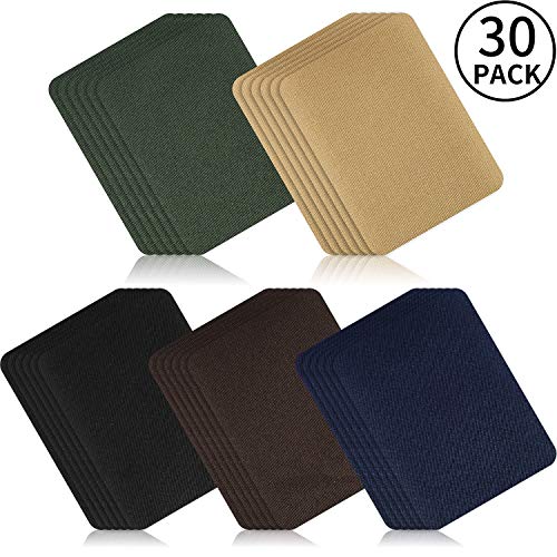 BOAO 30 Pieces Iron on Patches Fabric Iron on Patches Repair Kit Large Size  for Clothes, Pants, Jeans, Jackets, 4.9 x 3.7 Inch